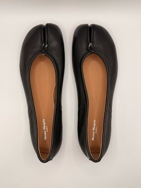 Maison Margiela Tabi Bow Flats Black Leather *Size EU 39 (US 8.5)